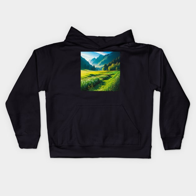 lovely idyllic meadow in springtime. Kids Hoodie by CursedContent